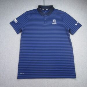 Nike Golf Polo Shirt Mens Medium Blue Stripe TPC Scottsdale WM Phoenix Open
